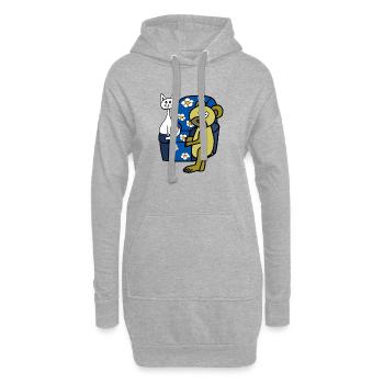 Teddy Teddy Bear Chat, Chats, Enfants Enfants - Sweat-shirt à capuche long Femme - gris chiné - Devant