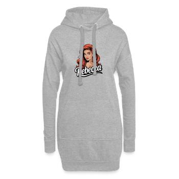  Rebecca Rote Haare Retro Pinup Name Rebecca - Hoodie-Kleid - Grau meliert - Vorne