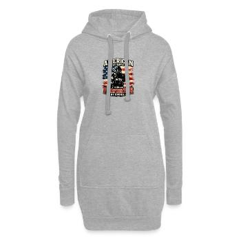 Conception du drapeau du héros du pompier américain - Sweat-shirt à capuche long Femme - gris chiné - Devant