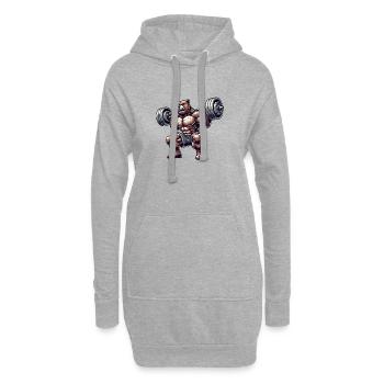Faites du pauvre avec l’entraînement musculaire avec haltères - Sweat-shirt à capuche long Femme - gris chiné - Devant