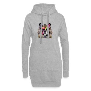 Pharaoh Dog Rainbow Portrait - Hoodie-Kleid - Grau meliert - Vorne