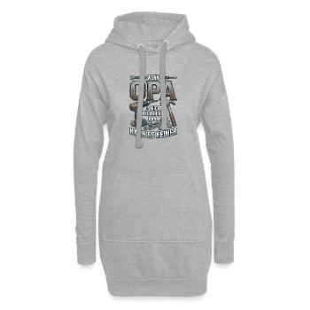 Wenn Opa es nicht reparieren kann Werkzeug - Hoodie-Kleid - Grau meliert - Vorne
