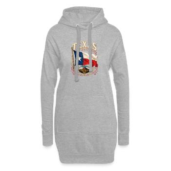 Texas Vintage Flaggenemblem - Hoodie-Kleid - Grau meliert - Vorne
