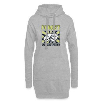 Vergiss Ruhe – Schlag es! - Hoodie-Kleid - Grau meliert - Vorne