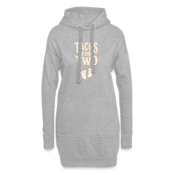 Femme enceinte adore les tacos pour deux (grossesse) - Sweat-shirt à capuche long Femme - gris chiné - Devant