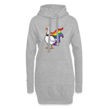Mois de la Fierté LGBTQ - Drôle d’Oie Fière - Sweat-shirt à capuche long Femme - gris chiné - Devant