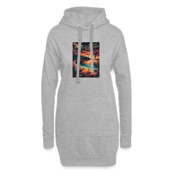  Puerto Plata Tropischer Sonnenuntergang an der - Hoodie-Kleid - Grau meliert - Vorne