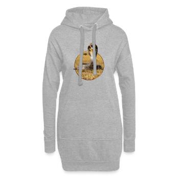 T-Shirt-Design „Kobra“ - Hoodie-Kleid - Grau meliert - Vorne