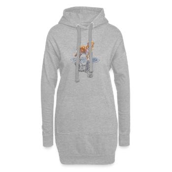 Goldener Retriever Wasserreflex - Hoodie-Kleid - Grau meliert - Vorne