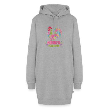 Hühner Flüsterin Florales Muster - Hoodie-Kleid - Grau meliert - Vorne