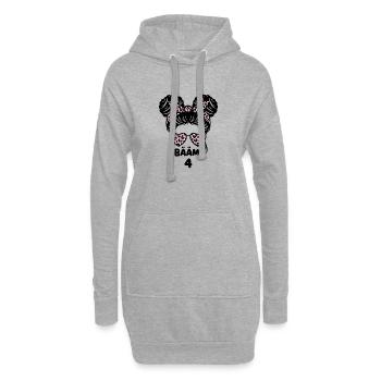  Vierter Geburtstag für ein Geburtstags Mädchen - Hoodie-Kleid - Grau meliert - Vorne