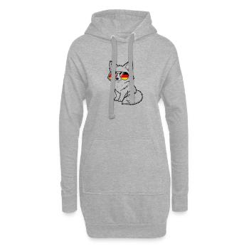 Drapeau allemand Renard Allemagne Renard allemand - Sweat-shirt à capuche long Femme - gris chiné - Devant