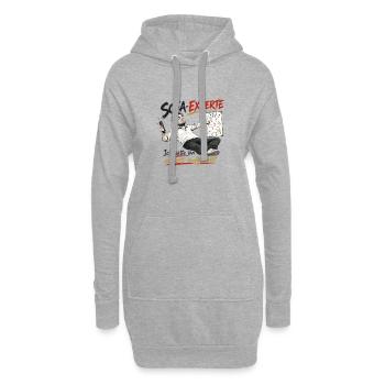 Sofa-Experte Strategie Humor - Hoodie-Kleid - Grau meliert - Vorne