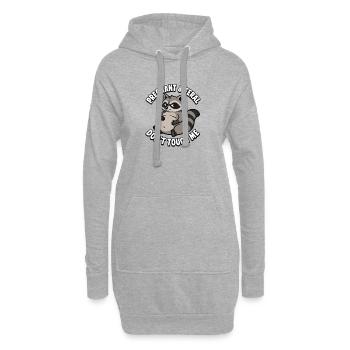 Enceinte et sauvage – touche pas à moi, raton laveur ! - Sweat-shirt à capuche long Femme - gris chiné - Devant