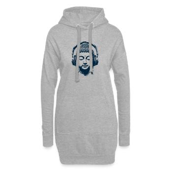Bouddha Zen - Sweat-shirt à capuche long Femme - gris chiné - Devant