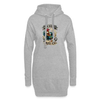 Nen Scheiss Muss Ich Verrückter Hahn Stress - Hoodie-Kleid - Grau meliert - Vorne