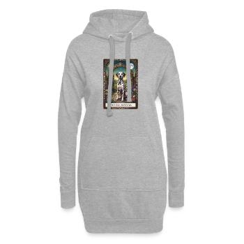Dalmatiner im Sonnenmond - Hoodie-Kleid - Grau meliert - Vorne