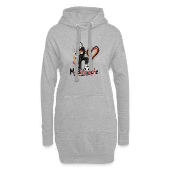 Les rêves des filles : Football Heart Street Art - Sweat-shirt à capuche long Femme - gris chiné - Devant
