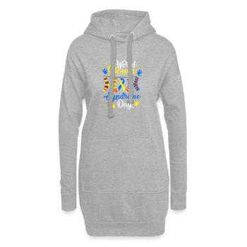World Down Syndrome Day Socks Design - Hoodie Dress - heather grey - Front