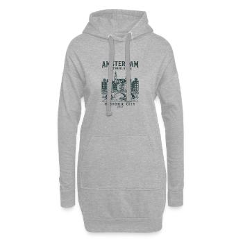 Amsterdam Netherlands City Canal Skyline - Hoodie-Kleid - Grau meliert - Vorne