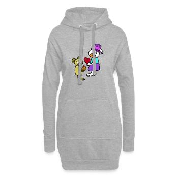Teddy Ours d’anniversaire des enfants pour la fête des mères - Sweat-shirt à capuche long Femme - gris chiné - Devant