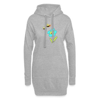 Fröhliche Blaue Blume Insekt Bienen - Hoodie-Kleid - Grau meliert - Vorne