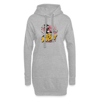 Sie Kickt Comic Fußballheldin - Hoodie-Kleid - Grau meliert - Vorne