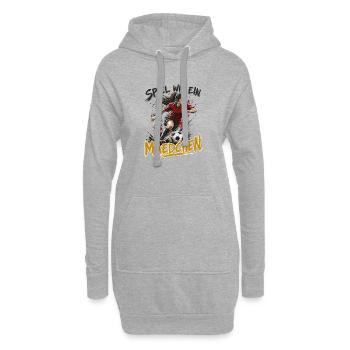Spiel wie ein Mädchen Fußballheldin - Hoodie-Kleid - Grau meliert - Vorne