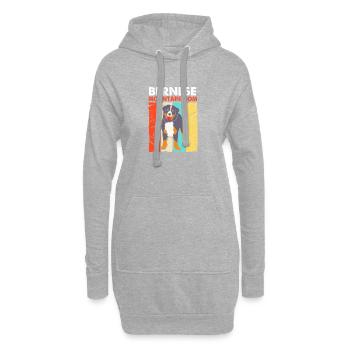 Bouvier bernois - Sweat-shirt à capuche long Femme - gris chiné - Devant