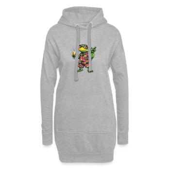 Été de la bande dessinée Turtle - Sweat-shirt à capuche long Femme - gris chiné - Devant