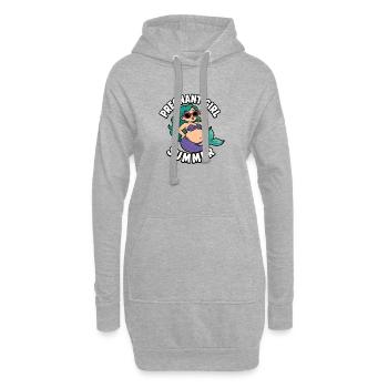 Fille enceinte, été, plage, sirène, - Sweat-shirt à capuche long Femme - gris chiné - Devant