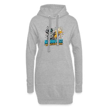 Roboter Bier Spruch - Hoodie-Kleid - Grau meliert - Vorne