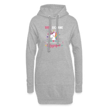 Tata Licorne Magique - Sweat-shirt à capuche long Femme - gris chiné - Devant