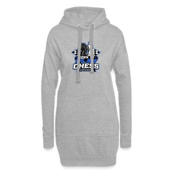 Schachspieler Schachbrett Strategien Turnier Pferd - Hoodie-Kleid - Grau meliert - Vorne