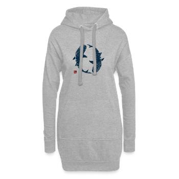 Walhai Kreis - Hoodie-Kleid - Grau meliert - Vorne