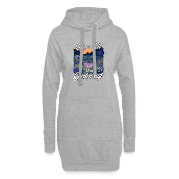 Schrebergarten Hochbeet Gemüsebeet Gartenfreund  - Hoodie-Kleid - Grau meliert - Vorne