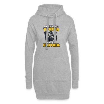 La fête des pères Papa Le meilleur péteur du monde Je veux dire Père - Sweat-shirt à capuche long Femme - gris chiné - Devant