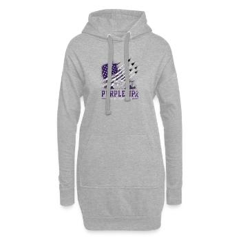 Violet pour les enfants militaires - Sweat-shirt à capuche long Femme - gris chiné - Devant
