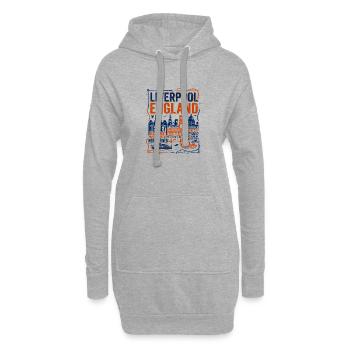 Liverpool Angleterre Ligne d’horizon maritime de la rivière Mersey - Sweat-shirt à capuche long Femme - gris chiné - Devant