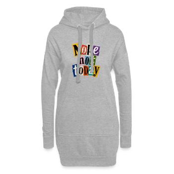 Nie Heute Nein – Bunte Collage - Hoodie-Kleid - Grau meliert - Vorne