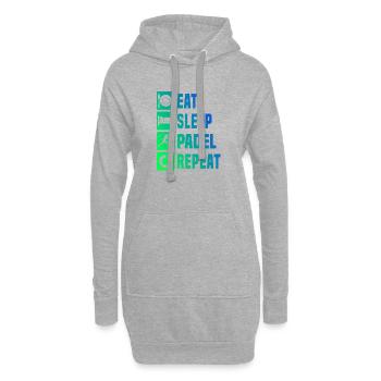 Geschenkidee für Padel Bälle Fans mit Padel Regeln - Hoodie-Kleid - Grau meliert - Vorne