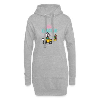 Eggs Cavator Oster-Truck - Hoodie-Kleid - Grau meliert - Vorne