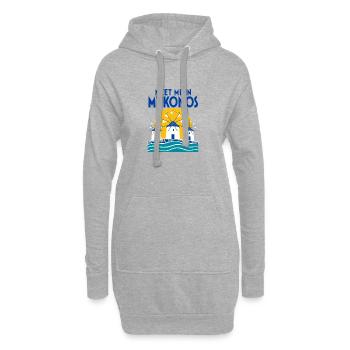 Meet Me in Mykonos Windmills Greece Travel Vacatio - Hoodie-Kleid - Grau meliert - Vorne