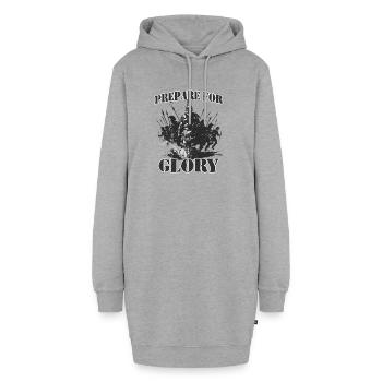 Guerriers légendaires de Sparte, le roi Léonidas Ier - Sweat-shirt à capuche long Femme - gris chiné - Devant