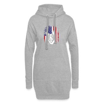 Bouvier australien chien - Sweat-shirt à capuche long Femme - gris chiné - Devant