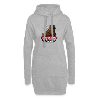 Avertissement grand-père Bigfoot : peut faire une sieste soudaine à tout moment - Sweat-shirt à capuche long Femme - gris chiné - Devant