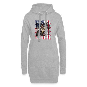 US Chicken Motorcycle trop libre pour s’en soucier plus drôle - Sweat-shirt à capuche long Femme - gris chiné - Devant