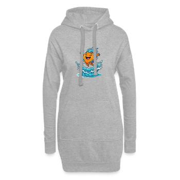 Spritzende Orange Sommer Vibes Pool Urlaub Damen - Hoodie-Kleid - Grau meliert - Vorne