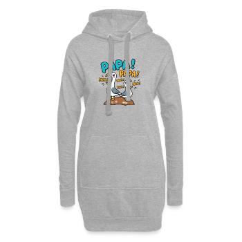 PAPA mouette - Sweat-shirt à capuche long Femme - gris chiné - Devant