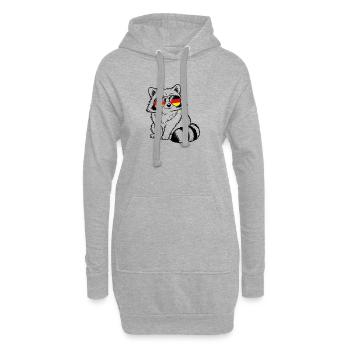  Deutsche flagge Waschbär deutsch Deutschland - Hoodie-Kleid - Grau meliert - Vorne